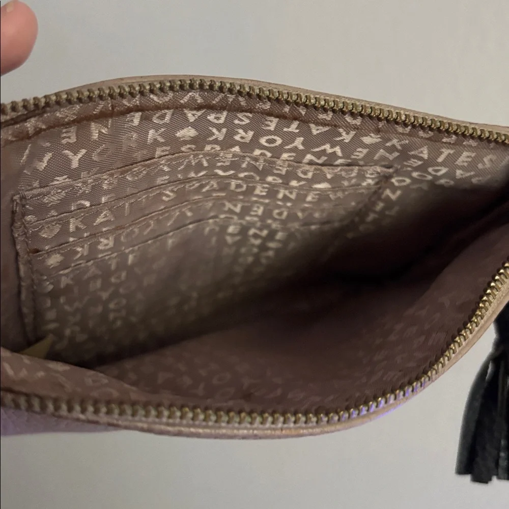 Kate Spade Taupe and Black Wristlet